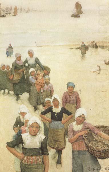 Sir George Clausen,RA Fisher Girls on the Beach (mk46) china oil painting image